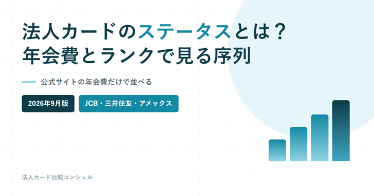 法人カードのステータスとは?年会費とランクで見る序列というタイトルのアイキャッチ画像